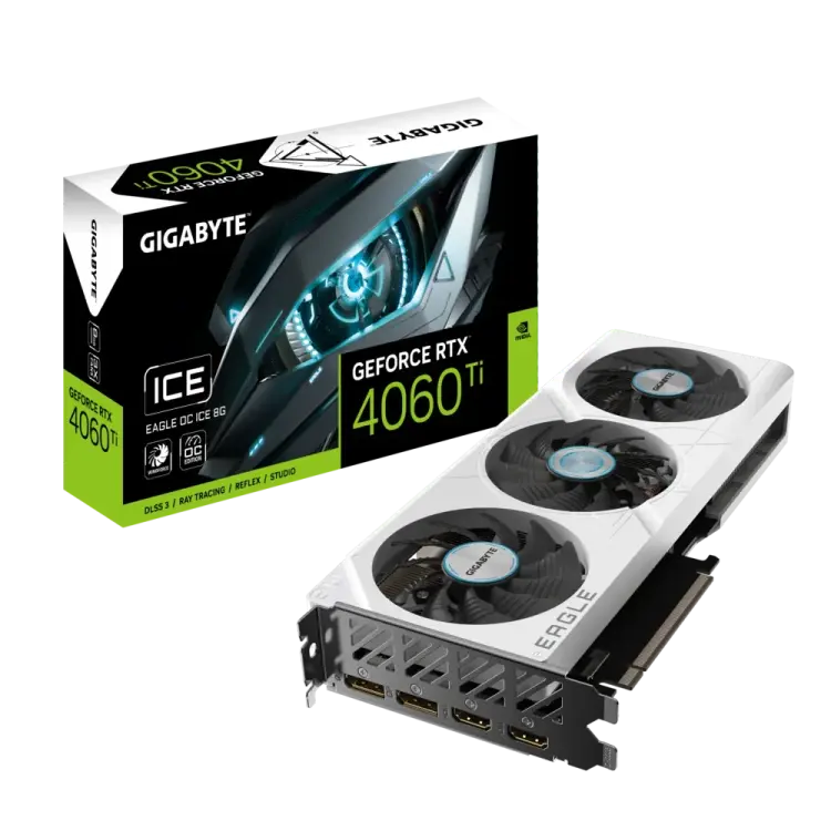 GEFORCE RTX 4060 TI GIGABYTE EAGLE OC ICE WHITE 8G GDDR6 TRIPLE FAN